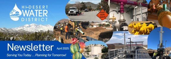 Hi-Desert Water District Water Cooler banner with logo and tagline