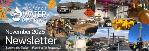 Hi-Desert Water District Water Cooler banner with logo and tagline