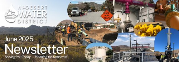 Newsletter header for June 2025 with photos of the district 