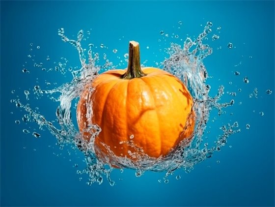 pumpkin dropping in water (JPG)
