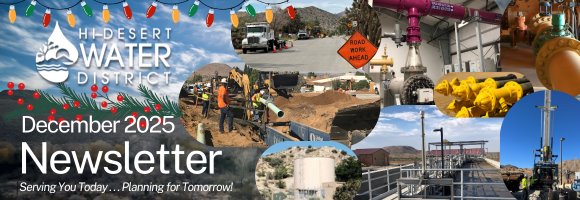 Hi-Desert Water District Water Cooler banner with logo and tagline