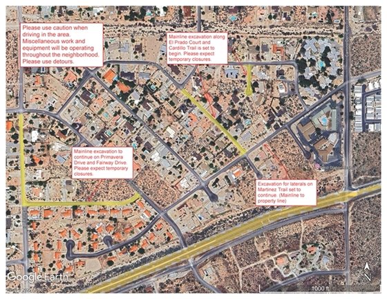 Phase 2 Sewer Project work area week of September 22-26, 2025