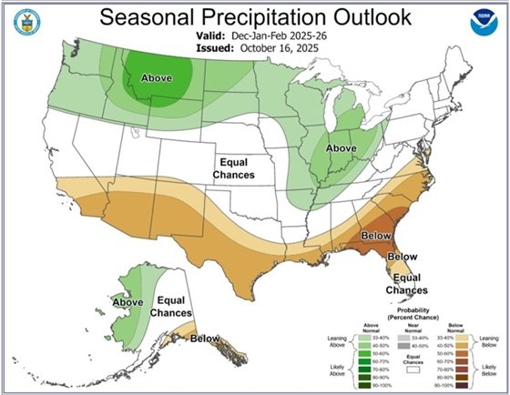 US Weather Forecast Winter 2025 2026 Precipitation image map jpg