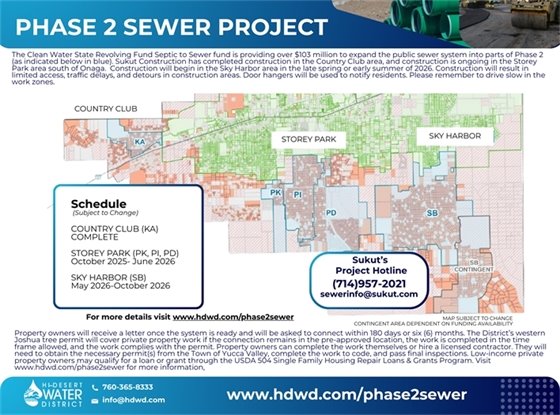 Image of Phase 2 Sewer Project Construction areas 2025-26 with link