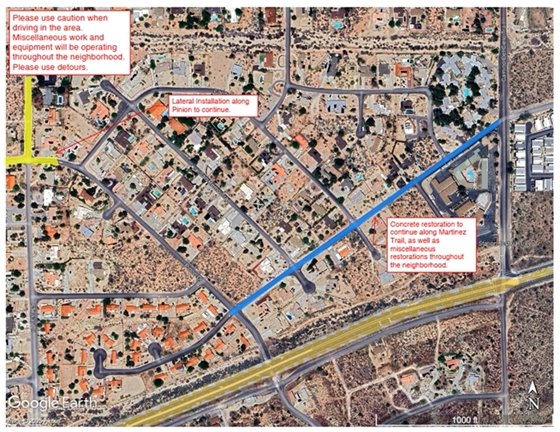 Image map of sewer project work area in Country Club week of November 3, 2025
