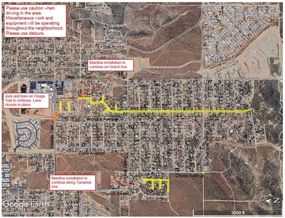 Image map of sewer project work area in Storey Park week of November 10, 2025