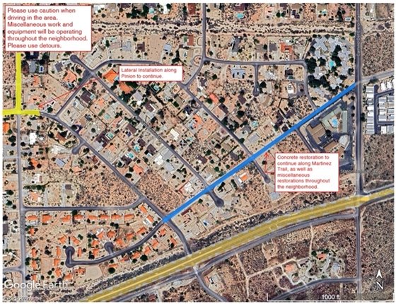 Image map of sewer project work area in Country Club week of November 17, 2025