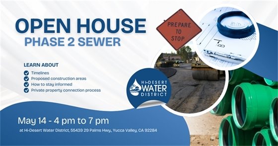 image of open house for phase 2 sewer project on May 14th 4-7pm