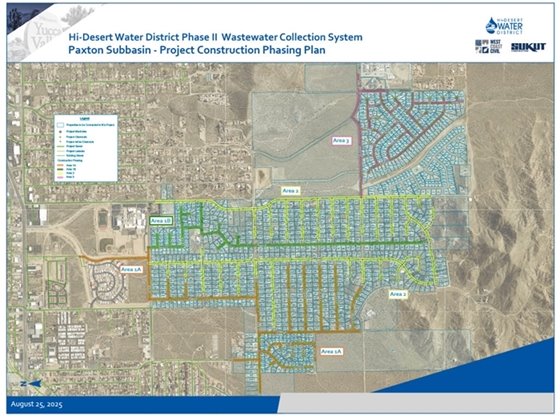 Image of map for Phase 2 Sewer Project in Paxton, Storey Park, Copper Hills, Alta Loma Estates areas 